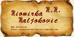 Miomirka Maljoković vizit kartica